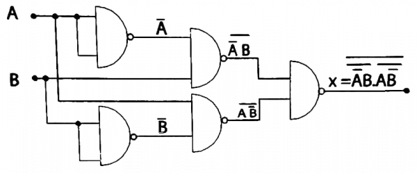 2-ইনপুট XOR গেইটের বিকল্প NAND বাস্তবায়ন